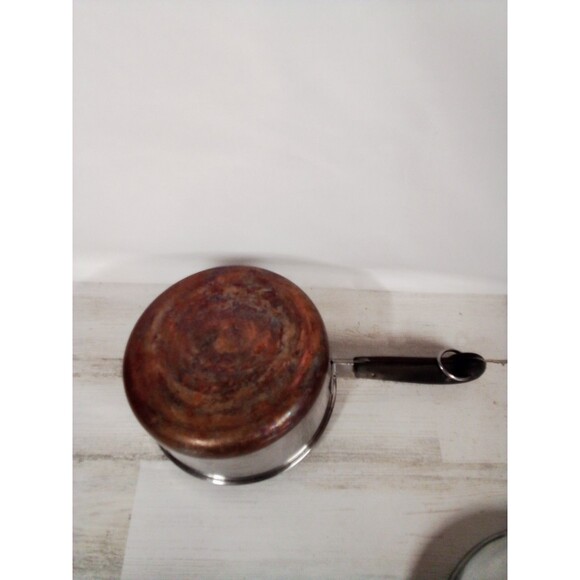 Revere Ware Medium  Copper Bottom Saucepan With Lid  Damage To Handle - Picture 14 of 16